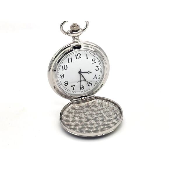Moon & Star Pocket Watch - Silver Starry Night Gift for Dreamers & Stargazers - Picture 6 of 10